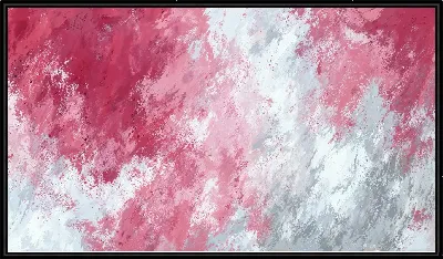 Картина В красных тонах с белыми пятнами на фоне