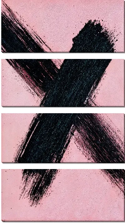 Модульная картина Чёрная полоска на розовом фоне