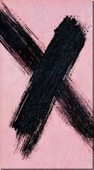 Постер Чёрная полоска на розовом фоне