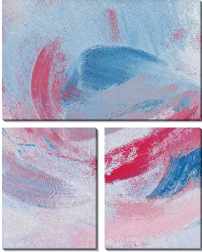 Модульная картина Абстракция с использованием синего и розового цвета