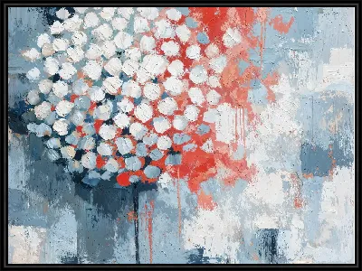 Картина Овальная форма с белыми точками на разноцветном фоне