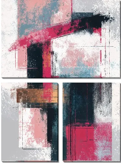 Модульная картина Современное абстрактное искусство с яркими цветами и геометрическими формами