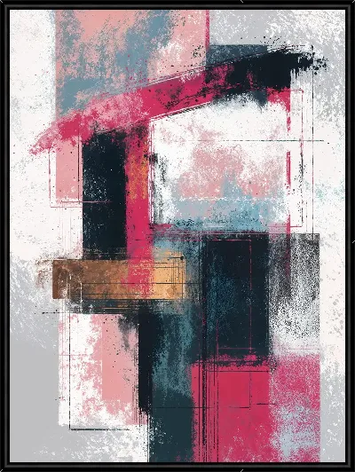 Картина Современное абстрактное искусство с яркими цветами и геометрическими формами