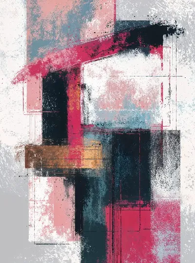 Плакат Современное абстрактное искусство с яркими цветами и геометрическими формами