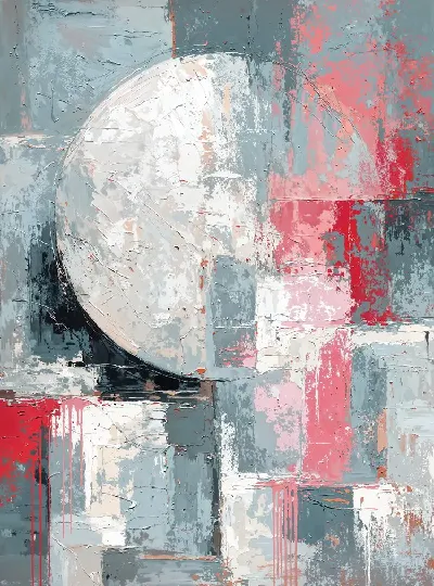 Плакат Абстракция с круглыми формами и цветами