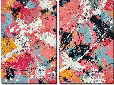 Модульная картина Яркие цветные брызги в абстрактном стиле