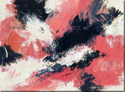 Постер Композиция с розовым, черным и белым цветом №6