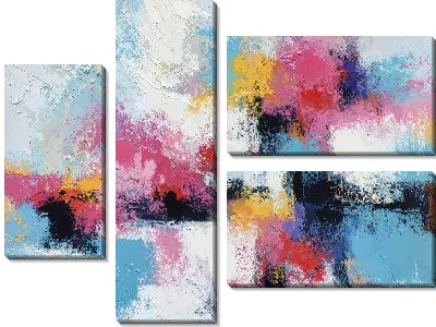 Модульная картина Яркие цвета и текстуры создают абстрактное изображение