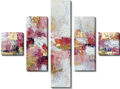 Модульная картина Абстрактная картина с яркими цветами и текстурами