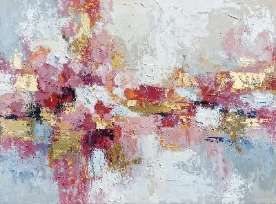 Плакат Абстрактная картина с яркими цветами и текстурами