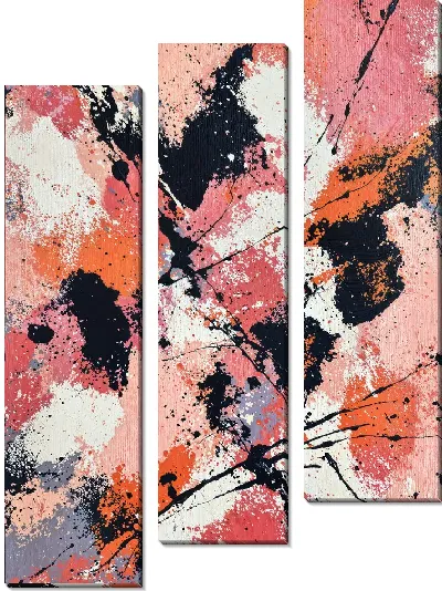 Модульная картина Абстрактная картина с яркими розовыми пятнами №2