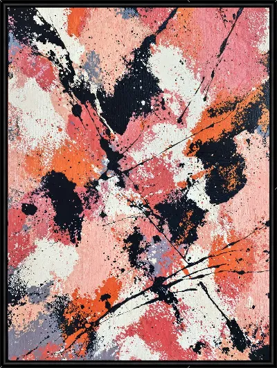 Картина Абстрактная картина с яркими розовыми пятнами №2