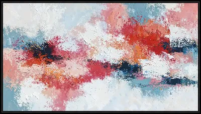 Картина Абстрактная картина с яркими цветами на белом фоне и текстурой