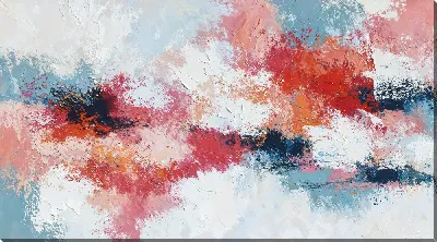 Постер Абстрактная картина с яркими цветами на белом фоне и текстурой