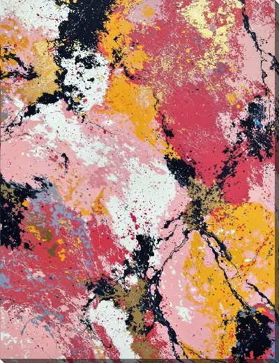 Постер Абстрактная композиция с яркими цветами и текстурами