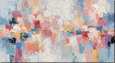 Картина маслом Яркая абстракция с цветами и текстурами