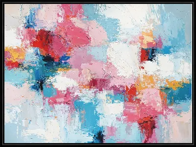 Картина Абстрактная композиция с яркими цветами и текстурой