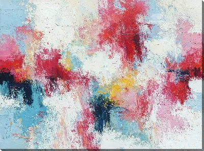 Постер Композиция с абстрактным изображением цветных мазков на белом фоне