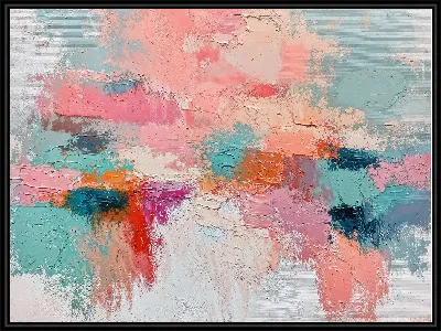 Картина Композиция с абстрактными цветами и текстурами №5