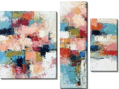 Модульная картина Цветная абстракция в ярких тонах и разных формах