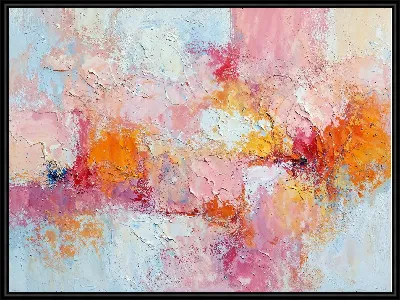 Картина Краски на холсте смешиваются и создают абстрактный современный художественный стиль