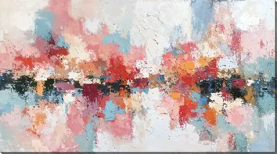 Картина маслом Современное абстрактное искусство с яркими цветами и текстурой