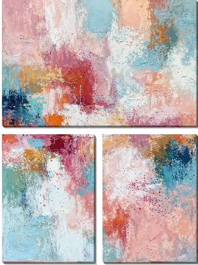 Модульная картина Абстракция с яркими цветами и текстурами №23