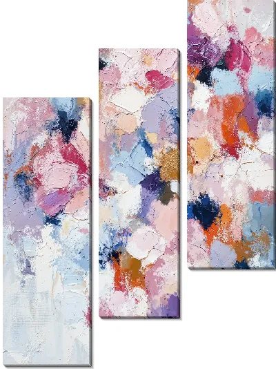 Модульная картина Абстракция с яркими цветами и текстурами №24