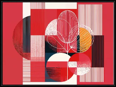 Картина Розовая геометрическая абстракция №22