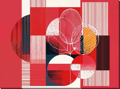 Картина маслом Розовая геометрическая абстракция №22