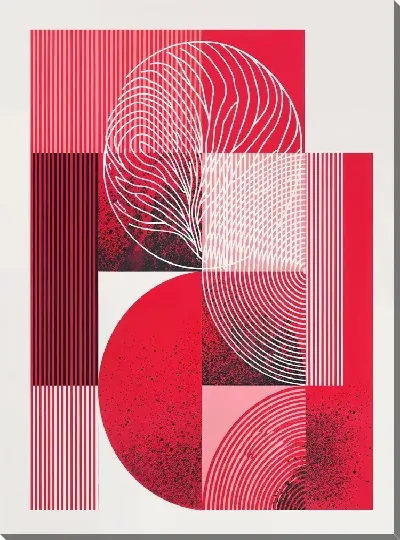 Картина маслом Розовая геометрическая абстракция №23