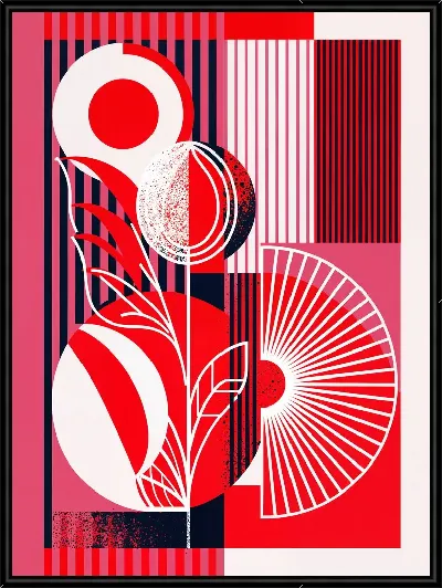 Картина Розовая геометрическая абстракция №24