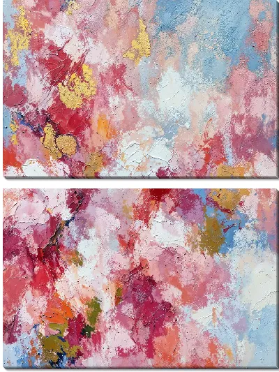 Модульная картина Абстракция с яркими цветами и текстурами №25