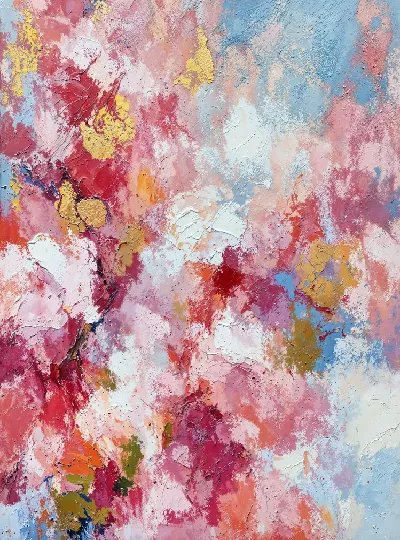 Плакат Абстракция с яркими цветами и текстурами №25