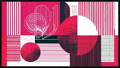 Картина Розовая геометрическая абстракция №26