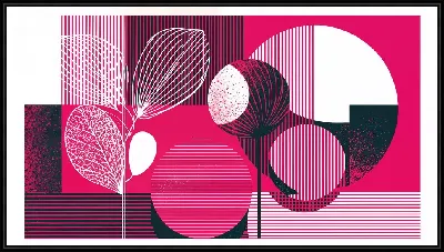 Картина Розовая геометрическая абстракция №27