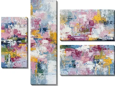 Модульная картина Абстракция с яркими цветами и текстурами №26