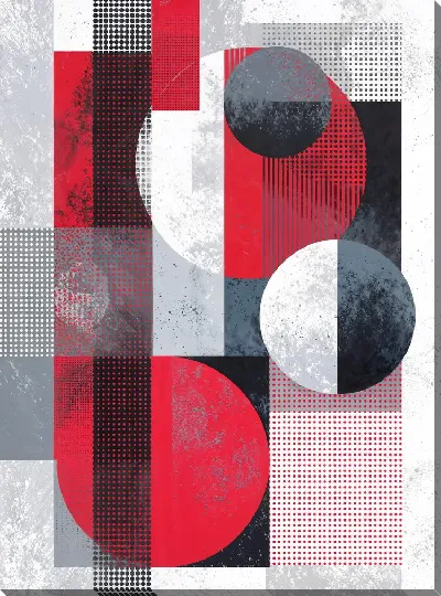 Картина маслом Розовая геометрическая абстракция №29