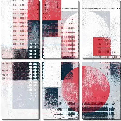 Модульная картина Розовая геометрическая абстракция №31