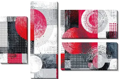 Модульная картина Розовая геометрическая абстракция №32