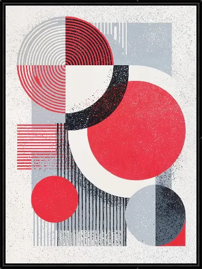 Картина Розовая геометрическая абстракция №33