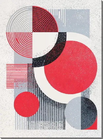 Картина маслом Розовая геометрическая абстракция №33