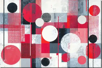 Картина маслом Розовая геометрическая абстракция №34