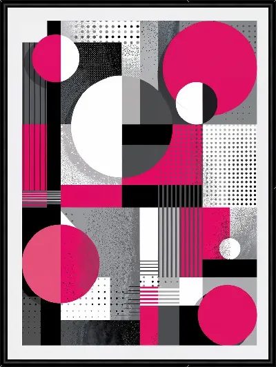 Картина Розовая геометрическая абстракция №35