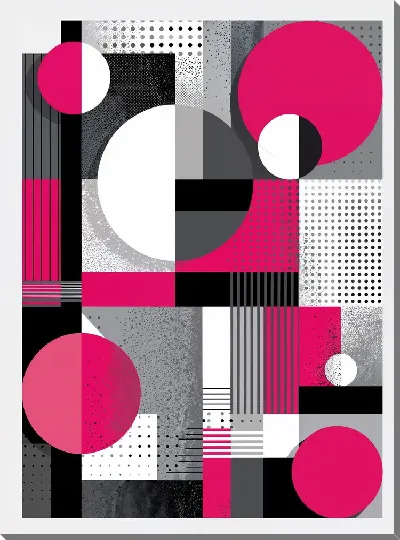 Картина маслом Розовая геометрическая абстракция №35