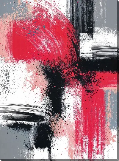 Картина маслом Абстракция розового цвета №7