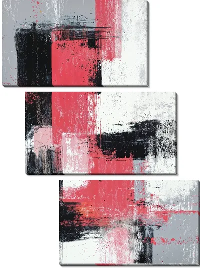 Модульная картина Абстракция розового цвета №8