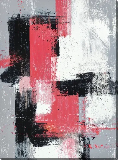 Картина маслом Абстракция розового цвета №8