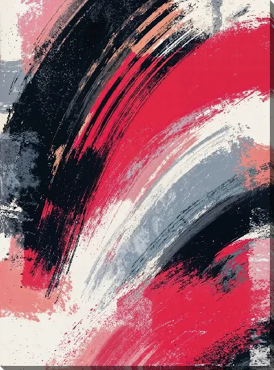 Картина маслом Абстракция розового цвета №9