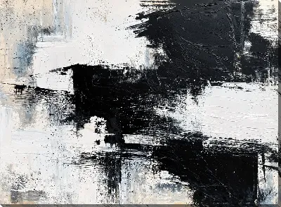 Картина маслом Черно-белая абстракция №5